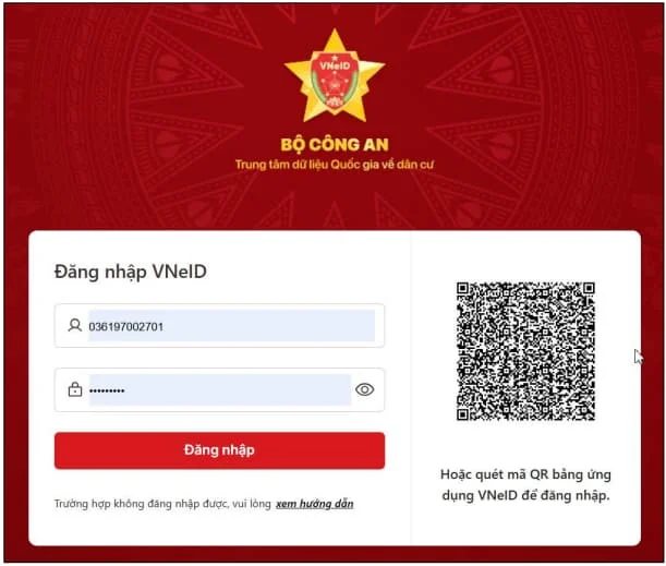Đăng nhập VNeID