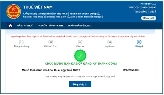 Nhận MST TMĐT